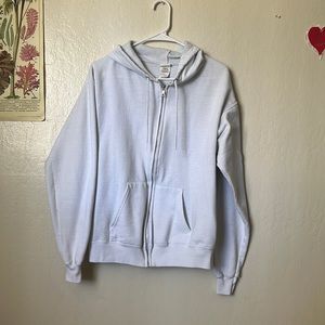Hanes eco-smart white zip up